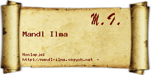 Mandl Ilma névjegykártya